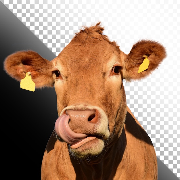 Vaca brincalhona com fundo transparente