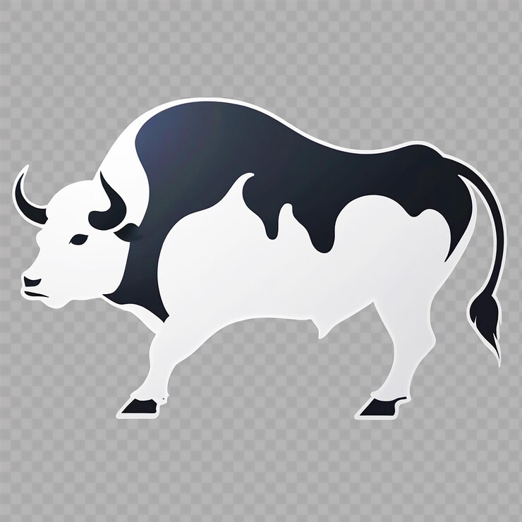 PSD una vaca con una cara negra y blanca se muestra en un fondo transparente