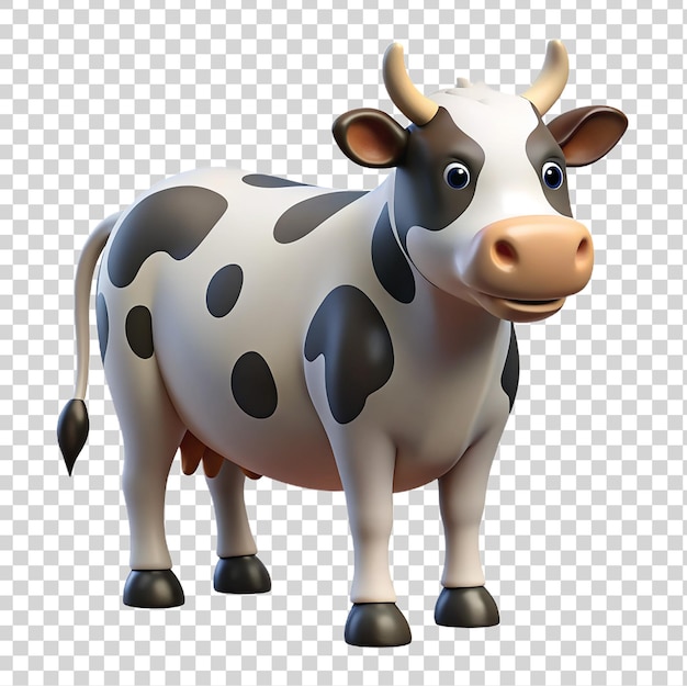 PSD vaca de desenho animado bonita isolada em fundo transparente