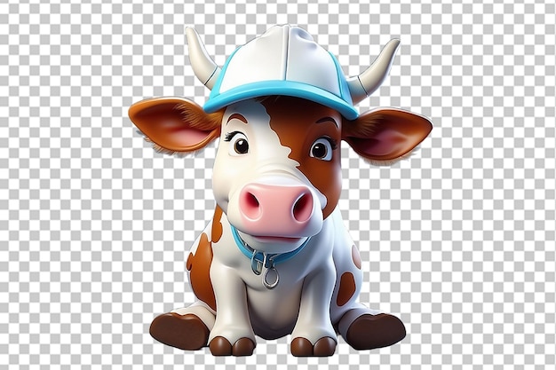 PSD vaca de desenho animado em 3d