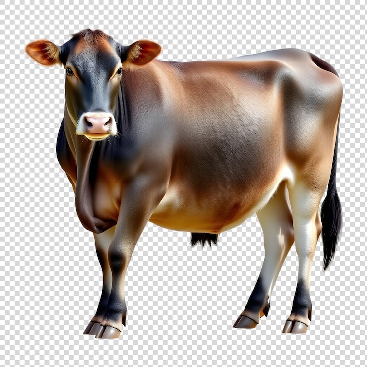 PSD una vaca con una etiqueta en su oreja