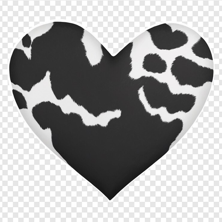 PSD una vaca con una forma de corazón en él