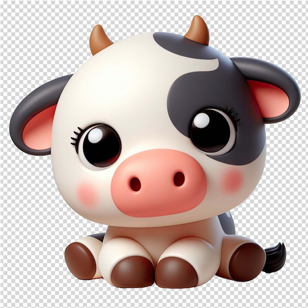 PSD una vaca con una nariz rosada y una nariz negra y una nariz rosada
