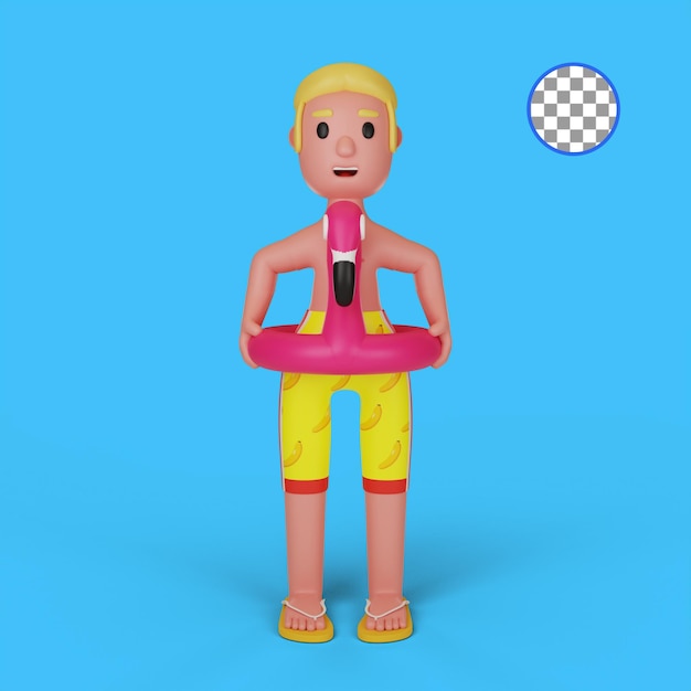 Vacaciones de verano de personas de personajes 3d