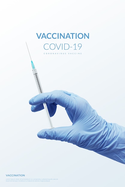 PSD vaccin contre le coronavirus de vaccination de rendu 3d