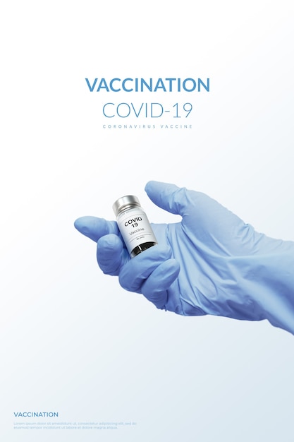 PSD vaccin contre le coronavirus de vaccination de rendu 3d