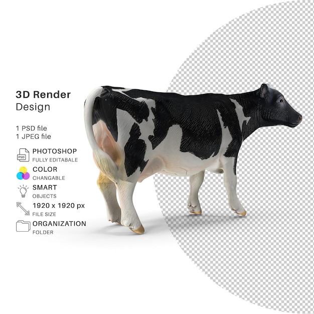 Vache 3d Rendu Psd