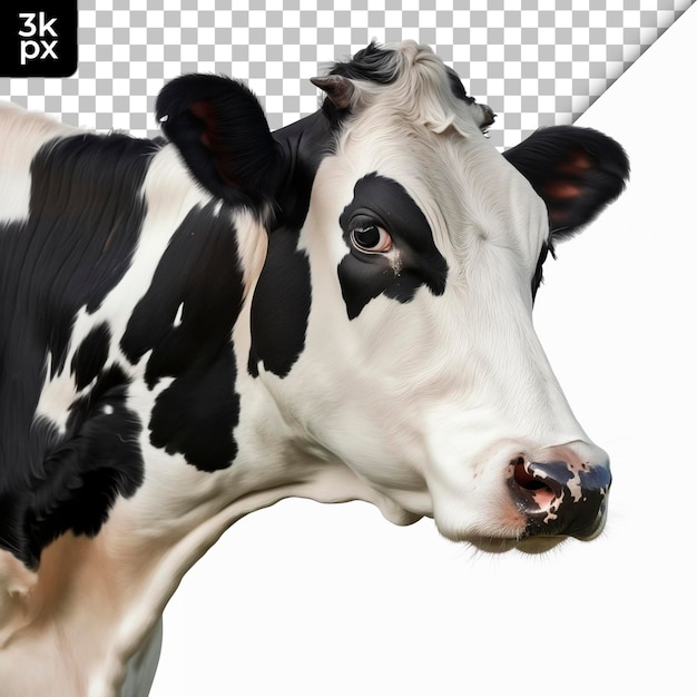 PSD la vache de holstein isolée sur un fond transparent