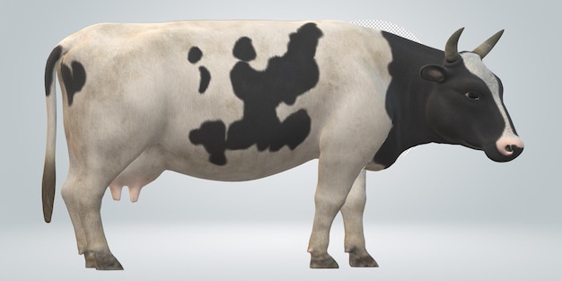 La vache isolée sur un fond transparent