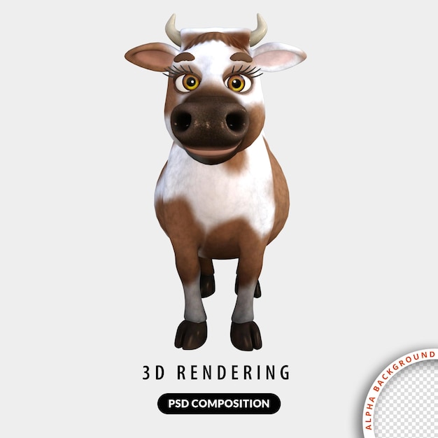 PSD vache mignonne modèle 3d