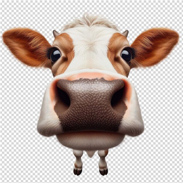 PSD une vache avec un nez qui dit vache dessus