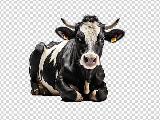 Vache Noire Et Blanche Sur Fond Transparent