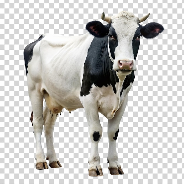 PSD une vache regardant la caméra sur un fond transparent