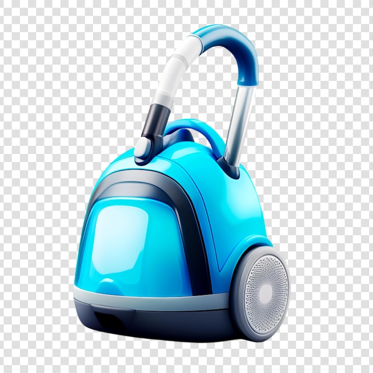 PSD vacuum moderno azul pronto para limpeza em um fundo transparente