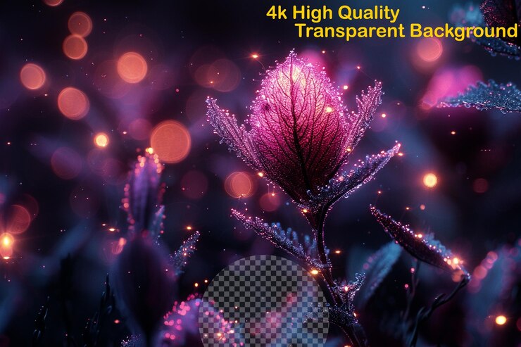 PSD vagabunde por uma paisagem de sonho luminosa onde cores brilhantes em fundo transparente