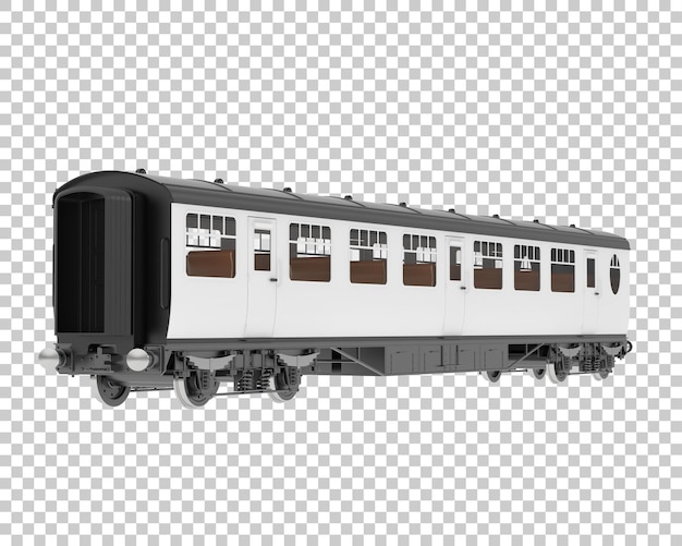 PSD vagão de trem na ilustração de renderização 3d de fundo transparente