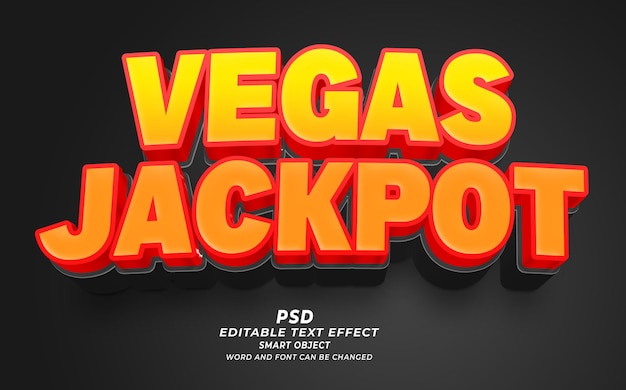 Vagas Jackport PSD 3D Efecto de texto editable