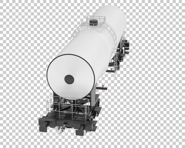 Vagón de combustible en la ilustración de renderizado 3d de fondo transparente