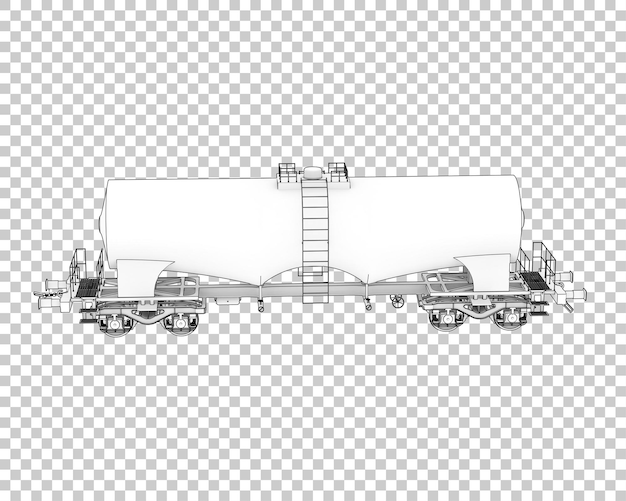 PSD vagón de combustible en la ilustración de renderizado 3d de fondo transparente