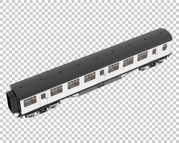 Vagón de tren en la ilustración de renderizado 3d de fondo transparente