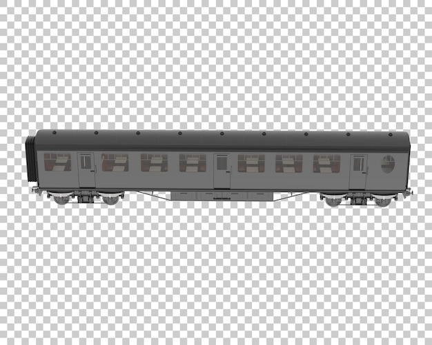 PSD vagón de tren en la ilustración de renderizado 3d de fondo transparente