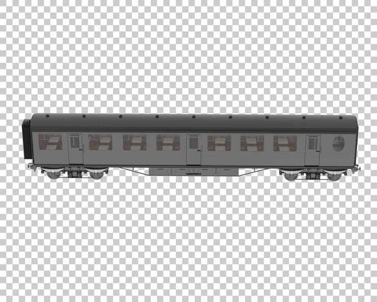 PSD vagón de tren en la ilustración de renderizado 3d de fondo transparente