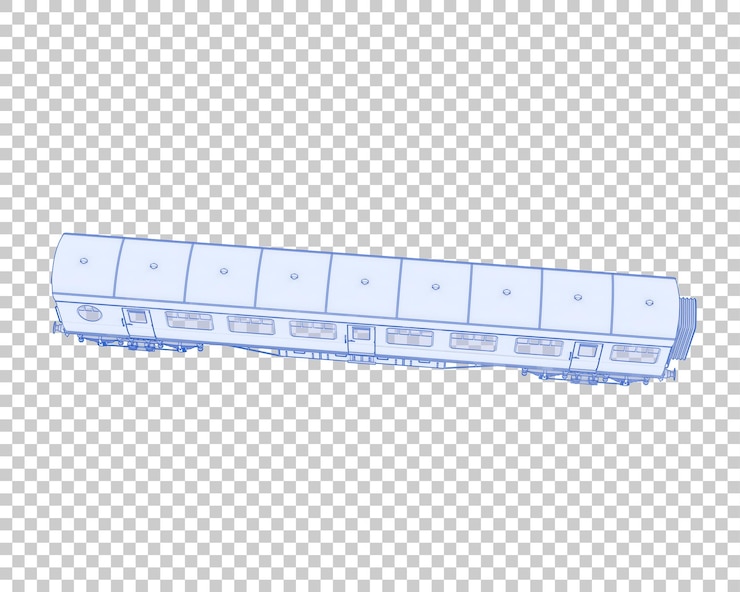 PSD vagón de tren en la ilustración de renderizado 3d de fondo transparente