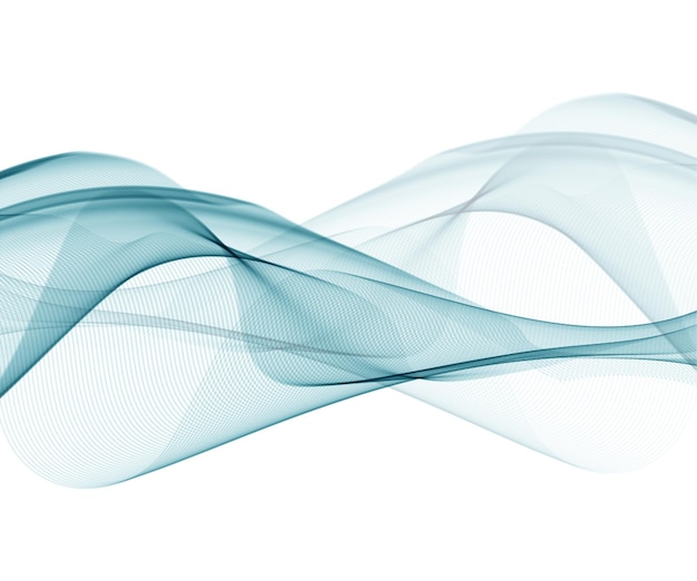 une vague bleue sur un fond blanc