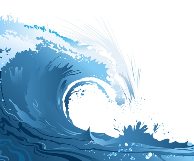 une vague bleue avec une vague