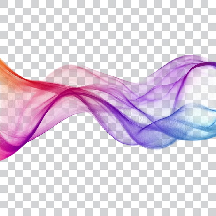 PSD une vague colorée isolée sur un fond transparent