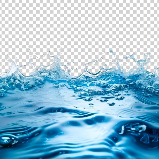 PSD une vague d'eau bleue sur un fond transparent