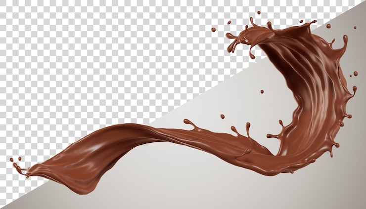 Vague d'éclaboussures isolées au chocolat psd