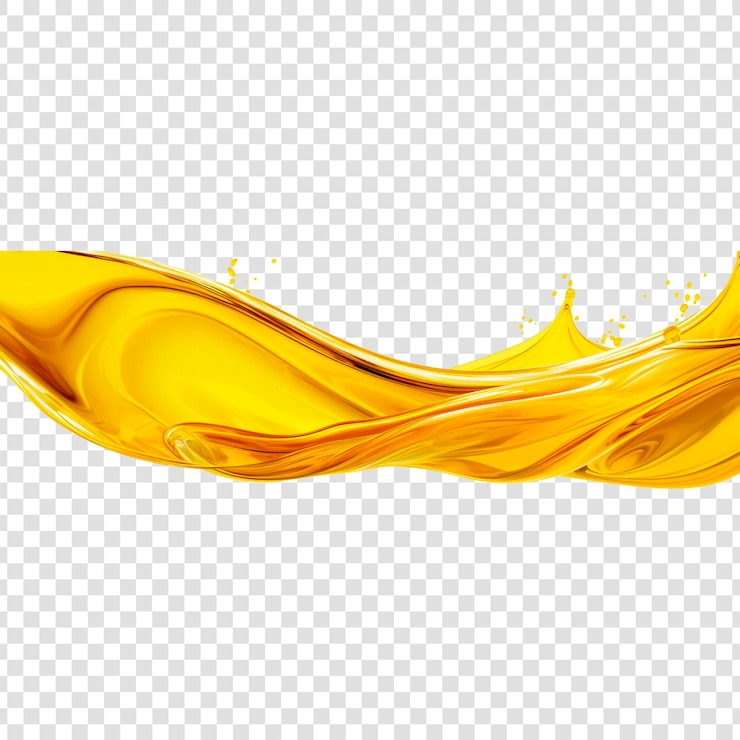 PSD vague d'huile jaune sur un fond transparent