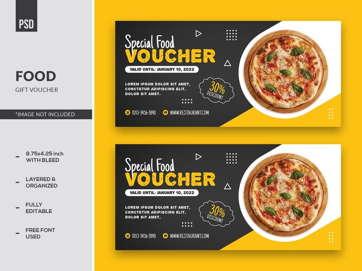 PSD vale de regalo de comida