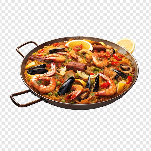 PSD valencianische paella isoliert auf durchsichtigem hintergrund