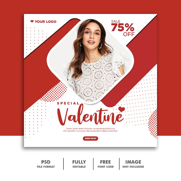 Valentine banner social media publicar instagram