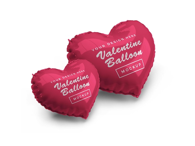 Valentine heart balloon mockup design