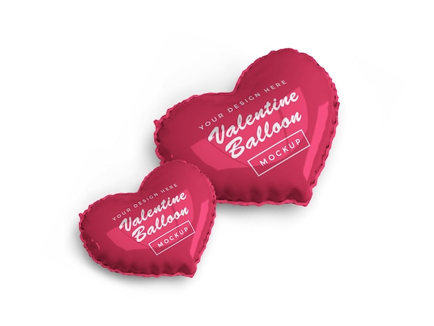 Valentine Heart Balloon Mockup Design