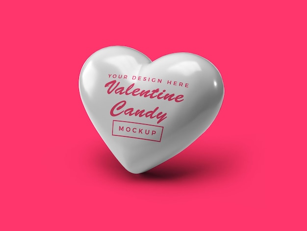 Valentine Heart Candy Mockup Design isoliert
