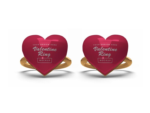 Valentine heart ring mockup design