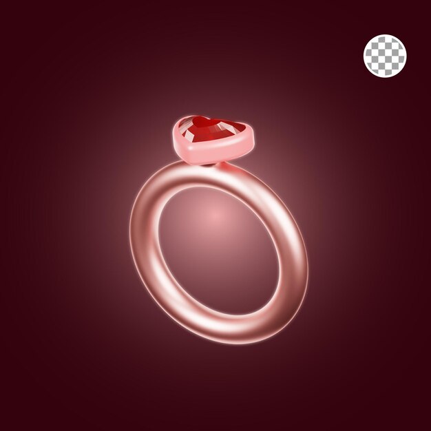 Valentine Herzring 3D-Darstellung
