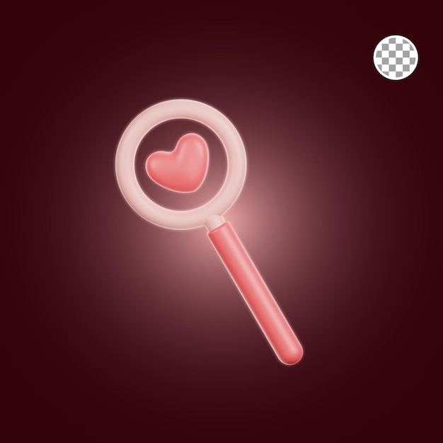 Valentine loupe 3d Illustration