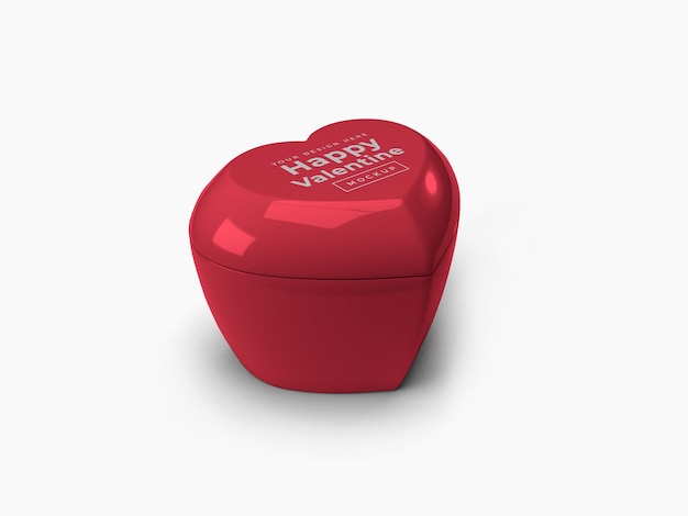 Valentine Love Heart Container con coperchio Mockup Design isolato