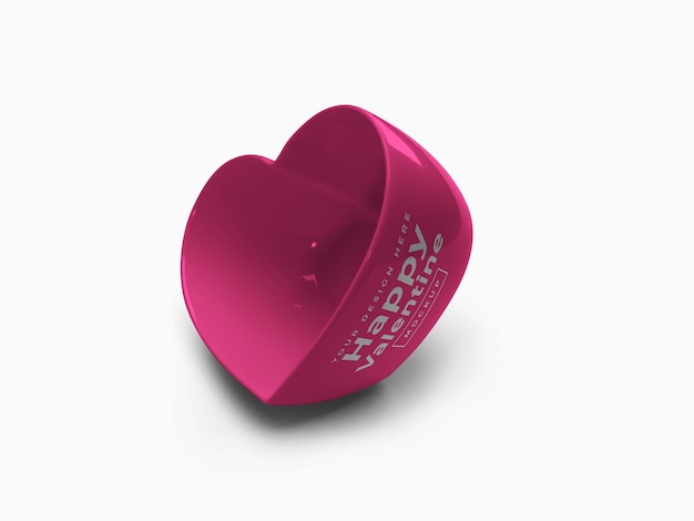 Valentine love heart container mockup design isoliert