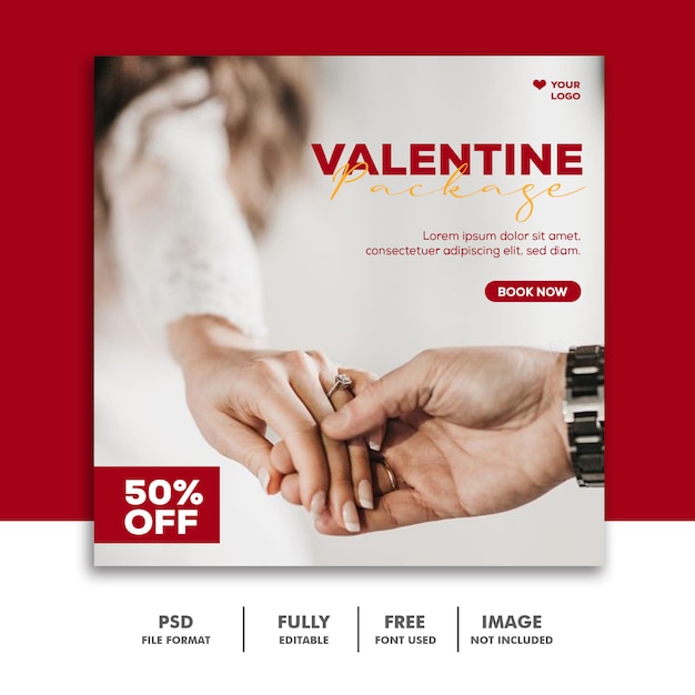 Valentine-Paketbeitrag für Social Media