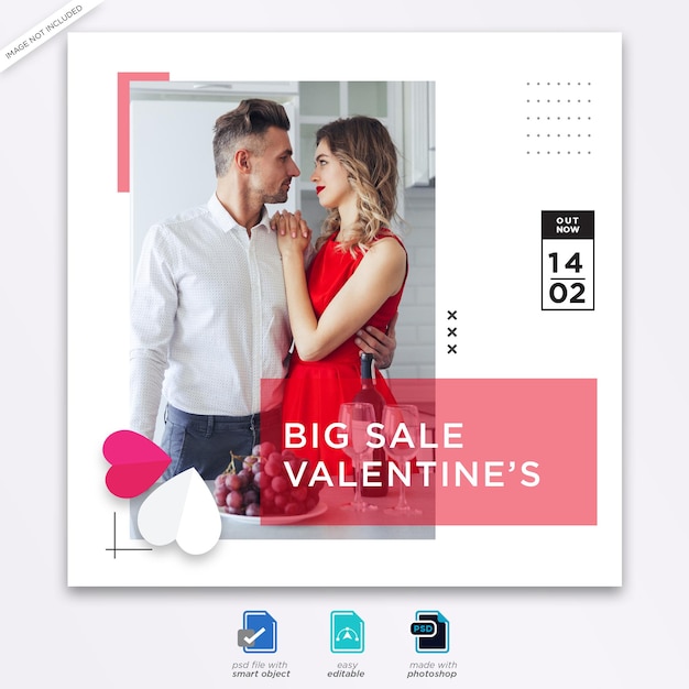 Valentine Social Media Post Banner Vorlage