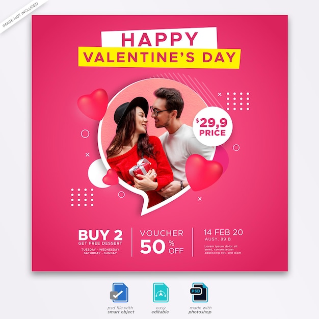 Valentine social media post banner vorlage