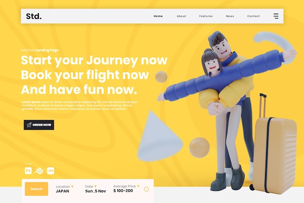 Valentine spezielle reise-landing-page