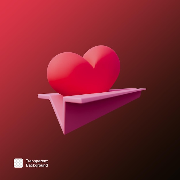 Valentines Day 3D Icon Illustration PNG Template