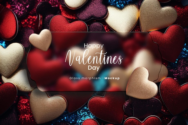 Valentines glass morphism mockup